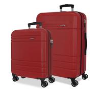 MOVOM Joumma Galaxy Suitcase Set Red 55/68 cm Rigid ABS Integrated Combination Padlock 111L 6.5kg 4 Double Wheels Extendable Hand Luggage