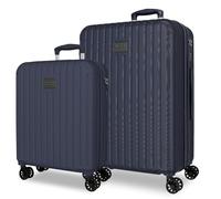 MOVOM Joumma Timber Marine Luggage Set 55/68 cm Rigid ABS Integrated Combination Padlock 72L 3.8kg 4 Double Wheels Extendable Hand Luggage