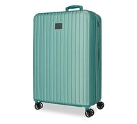 MOVOM Joumma Timber Medium Suitcase Turquoise Green 48x68x27 cm Rigid ABS Integrated Combination Padlock 72L 3.8kg 4 Double Wheels