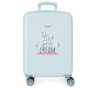 MOVOM Live Your Dreams Cabin Suitcase Blue 38 x 55 x 20 cm Hard ABS Combination Lock Side 35L 2 kg 4 Double Wheels Luggage Hand Luggage, Blue, Cabin Suitcase