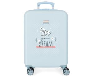 MOVOM Live Your Dreams Cabin Suitcase Blue 38 x 55 x 20 cm Hard ABS Combination Lock Side 35L 2 kg 4 Double Wheels Luggage Hand Luggage, Blue, Cabin Suitcase
