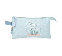 Movom Live Your Dreams Triple Pencil Case Green 22x12x5cm Polyester by Joumma Bags, Green, Triple Case