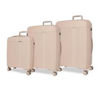 Movom Luggage Set Beige 55/68/78 cm Rigid 11.4 kg TSA Closure Polypropylene 11.4 kg 217 LExtensible Hand Luggage, Beige, One Size, Suitcase Set
