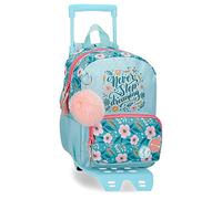 MOVOM Never Stop Dreaming Preschool Backpack with Cart Blue 23x28x10cm Polyester 6.44L, blue, Preschool Backpack with Trolley