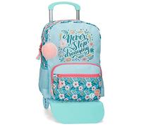 MOVOM Never Stop Dreaming School Backpack with Cart Blue 31x42x13cm Polyester 16.93L, blue, School Backpack with Trolley