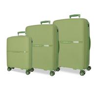 Movom Noon Luggage Set Green 56/66/76 cm Rigid 2.8 kg TSA Closure Polypropylene 2.8 kg 219.5L Hand Luggage, Green, One Size, Suitcase Set