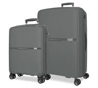 Movom Noon Luggage Set Grey 56/66 cm Rigid 2.8 kg TSA Closure Polypropylene 2.8 kg 110.5L Hand Luggage, Grey, One Size, Suitcase Set