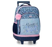 Movom Spring Vibes Backpack Compact 2 Wheels Navy 32x43x21cm Polyester 28.9L