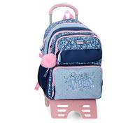 Movom Spring Vibes Double Compartment School Backpack with Trolley Navy 32x45x19cm Polyester 27.36L