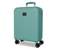 Movom Timber Cabin Suitcase Turquoise Green 40 x 55 x 20 cm Rigid ABS Combination Lock Integrated 37L 3.1 kg 4 Double Wheels Extendable Hand Luggage