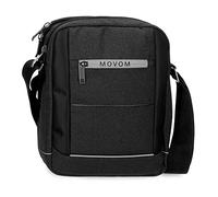 MOVOM Trimmed Shoulder Bag Portatablet Black 22x27x8cm Polyester, Black/White, Portatablet Crossbody Bag