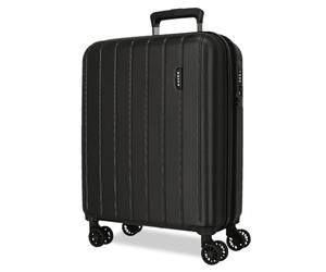 Movom Wood Black Cabin Suitcase 40 x 55 x 20 cm Rigid ABS TSA Lock 38 Litre 3.2 kg 4 Double Wheels Hand Luggage