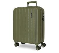 MOVOM Wood Cabin Suitcase, Medium, Large and Sets, Rigid ABS TSA Closure, 4 Double Wheels Extendable Carry-on Luggage by Joumma Bags, Khaki, 40x55x20 cms, Expandable Cabin Suitcase