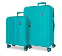 Movom Wood Luggage Set Blue 55/68 cms Rígido 6,6 kgs TSA Lock ABS 6,6 kgs 109L Expandable Carry-on Luggage