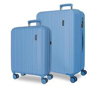 MOVOM Wood Luggage Set Denim 48x68x27 cm Hard Shell ABS TSA Lock integrado 109L 6,3kg 4 Double Wheels Expandable Carry-on Luggage