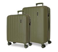 Movom Wood Luggage Set Green 55/70 cms Hard Shell ABS TSA Lock integrado 119L 6,74 kgs 4 Double Wheels carry-on luggage