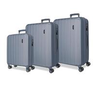 MOVOM Wooden Suitcase Set, One Size, Gray, Standard Size, Suitcase Set