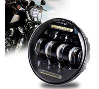 MOVOTOR 5.75" LED Headlight with White DRL for Motorcycle | Hi/Lo Beam,OEM Fit,Waterproof I67, 5-3/4 Headlight For Harley Davidson Sportster Iron 883, For Dyna, For Indian Scout
