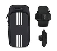 MOVOYEE Phone Holder for Running Armband Cell Phone Holder iPhone 16 15 14 13 12 11 Pro Max Xs 16e Xr X Plus Galaxy Ultra S25 Note Carrier Bag,Gym Workout Exercise Sports Arm Bands Sleeve Pouch Black