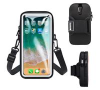 MOVOYEE Phone Holder for Running Armband, Cell Phone Purse Small Crossbody Bags for Women Men Kids,3 in 1 Phone Sports Armband Sleeve Fit iPhone,Galaxy,Smartphones Hiking,Walking,Workout,Exercise,Gym