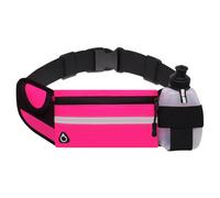 MOVOYEE Running Belt with Water Bottle Holder, Plus Size Designer Waterproof Fanny Pack for Women Girls Kids iPhone Cell Phone Pouch, Waist Bag for Hiking,Runner,GYM,Workout,Sport Bum Hip Bags Pink