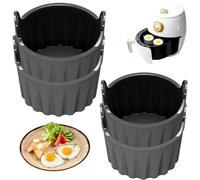 Movstriker 4 Pcs Air Fryer Egg Poacher, Ramekins for Air Fryer Food Grade Silocone Microwave Egg Poacher for Baking Souffle Cakes Custard and Pudding Oven Safe(Grey), YAO007