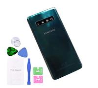 MovTEK Back Glass Replacement Rear Battery Cover Genuine for Samsung Galaxy S10 Plus S10+ G975F with Camera Lens Repair Kit (Prism Green)