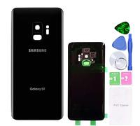 MovTEK Back Glass Replacement Rear Battery Cover Genuine for Samsung Galaxy S9 G960F with Camera Lens Repair Kit (Midnight Black)