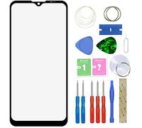 MovTEK Screen Replacement Front Glass Repair Kit Genuine for Motorola Moto G9 Play XT2083 6.5" (No Touch and LCD Display) with Tools - Black