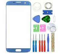 MovTEK Screen Replacement Front Glass Repair Kit Genuine for Samsung Galaxy S7 Edge SM-G935F G935FD 5.5" (No Touch and LCD Display) with Tools - Blue