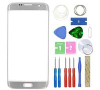 MovTEK Screen Replacement Front Glass Repair Kit Genuine for Samsung Galaxy S7 Edge SM-G935F G935FD 5.5" (No Touch and LCD Display) with Tools - Silver