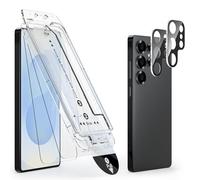 Mowei 2+2 Pack for Galaxy S25 Ultra Screen Protector with Easy Installation Frame, [Support Fingerprint] 2X Tempered Glass & 2X Camera Lens Protector, Case Friendly for Samsung S25 Ultra (2025)