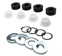 Mower Deck Repair Kit 16pc Shock Bushings Steel | Fits for walker F123, 16 metal parts, shock resistant bushings, rings, deck washers included