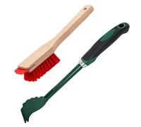 Mower Deck Scraper and Scrub Brush, Portable & Practical Lawn Mower Stiff Bristle Brush with Scraper, Easy to Clean Lawnmower Cleaning Tools with Handle for Outdoor Garden