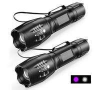MOWETOO UV Flashlight, Portable Blacklight Flashlight, LED Torch with White and Ultraviolet Light Combo, Black Light Pet Urine Detector for Dog Cat Pee, ID Check, AC Leak, Bed Bug, Rocks, Resin