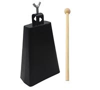 Mowind 7" Metal Steel Cow Bell Noise Maker Cowbell Percussion Instrument with Handle Stick for Drum Set Kit Percussion