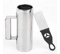 Mowind Metal Guiro Stainless Steel Hand Percussion Musical Instruments with Scraper 8" 3"