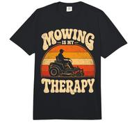 Mowing is My Therapy Retro Backyard Grass Cutting Gardening Comfort Colors Adult Heavyweight T-Shirt