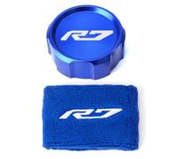 MOWOK Fit For YAMAHA R7 YZF-R7 YZFR7 2025 2024 2023 2022 2021 Motorcycle Accessories CNC aluminium alloy Front Brake Fluid Reservoir Protection Cover and Reservoir cap sock (Blue)
