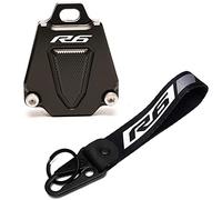 MOWOK For Yamaha YZFR6 YZF R6 Accessories Motorcycle Key Shell Cover Case & Badge Keyring, Black