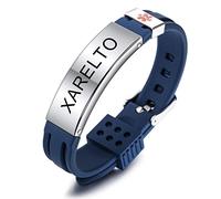 MOWOM Medical Bracelet Custom Engraved Silicone Adjustable Sport ID Identification Alert for Men Women Kids Stainless Steel - Bundle with Emergency Card, Holder (Dark Blue, *Custom Engraving*)