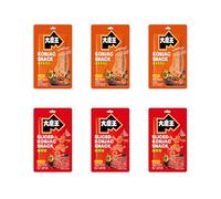 Mowon Konjac Snack Mixed Pack, Vegan Strip, BBQ*3 + Spicy*3, 54gx3 Each, Low Calorie, High Fiber, Paste Refreshing Crunchy-tender Chinese Food, HALAL Certified, Healthy Alternative-6 Bags