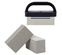 MOWOT Blackstone Griddle Cleaning Brick Block Heavy Duty Grill Cleaning Stone Bricks Non Scratch Flat Top Seasoning Stone Griddle Scrubber Cleaner Remove Greases Stains Residue -3 Pack with Handle