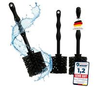 MOXClean Premium Universal Cleaning Brush Compatible with Thermomix TM7 & Food Processor, Made in Germany, Note 1.2. Dishwashing Brush for Effective Cleaning without Scratches, Set of 3 in Black