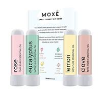 MOXĒ Smell Training Kit, 4 Essential Oils, Olfactory Regeneration, Helps Restore Sense of Smell, Natural Therapy for Smell Loss, Lemon, Rose, Clove, Eucalyptus, Guidebook, Personal Log