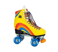 Moxi Rainbow Rider Beginner Quad Roller Skates - Recreational Outdoor High Top Roller Skates in Multiple Colours for All Ages (Sunshine Yellow, UK 4)