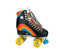 Moxi Rainbow Rider Beginner Quad Roller Skates - Recreational Outdoor High Top Roller Skates in Multiple Colours for All Ages (Black, UK 5)