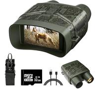 moxier N4 Night Vision Goggles Black+32GB Night Vision Goggles 5K HD, Rechargeable 4000mAh, 10x Digital Zoom, 300m Infrared Binoculars for Hunting Camping