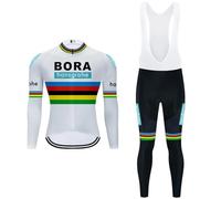 Moxilyn Men's Cycling Jersey Long Sleeve Suit MTB Bike Clothing Set Bicycle Shirts+20D Gel Pad for Ourdoor