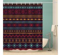 MOXINO 3D Boho Printed Shower Curtain Mould Proof 180x180 cm 100% Polyester Fabric Mildew Resistant Mandala Bathroom Curtains Waterproof Washable with 12 Hooks（Pattern 88-17）